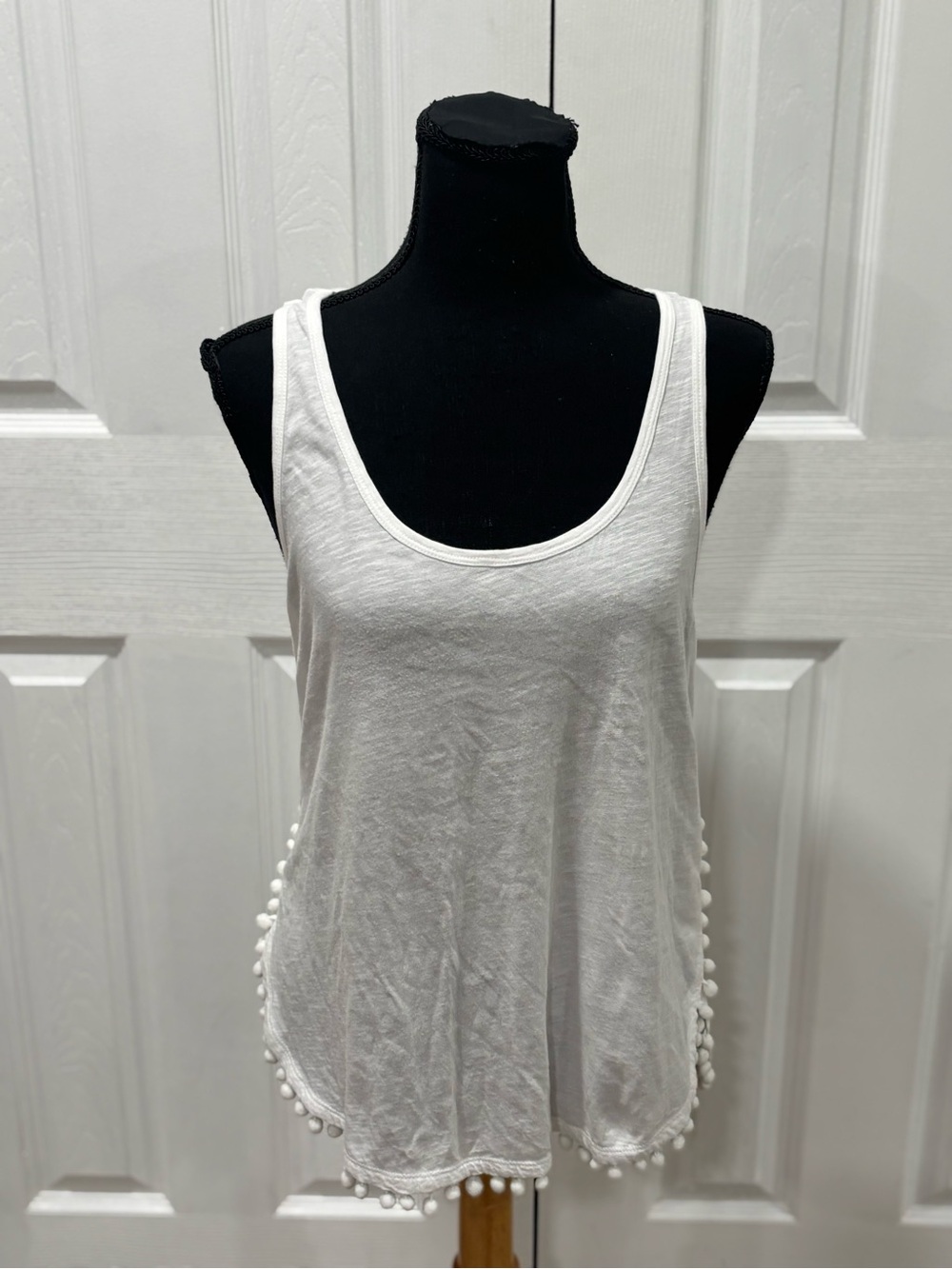 LILLY PULITZER MCKEE Pom-Trim Scoop Neck Tank Top